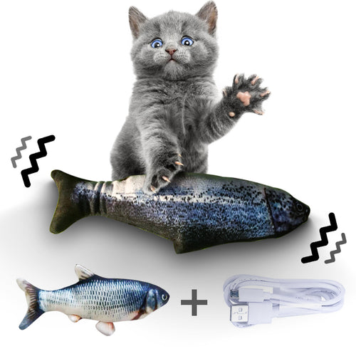30CM Electronic Pet Cat Simulation Fish Toy USB Charging Cat Chewing Playing Toy Biting Supplies Dropshiping