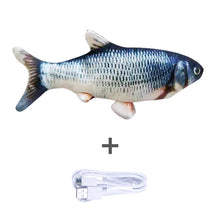Load image into Gallery viewer, 30CM Electronic Pet Cat Simulation Fish Toy USB Charging Cat Chewing Playing Toy Biting Supplies Dropshiping