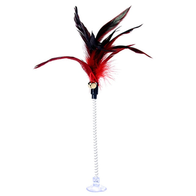Cat Toys Metal Wire Spring Feather Color