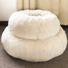 Load image into Gallery viewer, Round Plush Cat Bed House Soft Long Plush Cat Bed