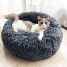 Load image into Gallery viewer, Round Plush Cat Bed House Soft Long Plush Cat Bed