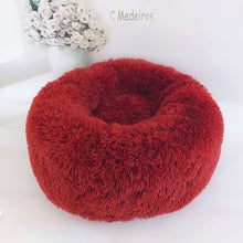 Load image into Gallery viewer, Round Plush Cat Bed House Soft Long Plush Cat Bed
