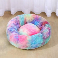 Load image into Gallery viewer, Round Plush Cat Bed House Soft Long Plush Cat Bed