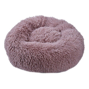 Round Long Plush Cat Bed Pet House