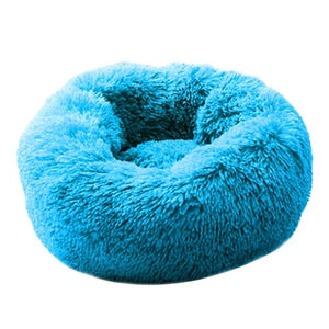 Round Long Plush Cat Bed Pet House