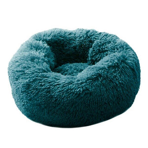 Round Long Plush Cat Bed Pet House