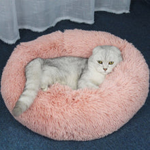 Load image into Gallery viewer, Round Long Plush Cat Bed Pet House