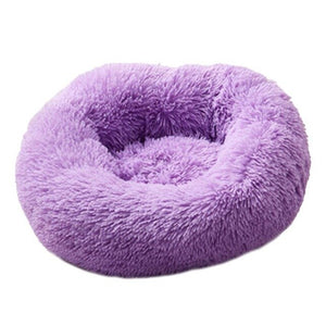 Round Long Plush Cat Bed Pet House