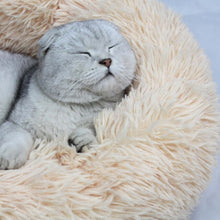 Load image into Gallery viewer, Round Long Plush Cat Bed Pet House