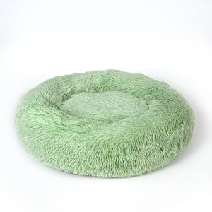 Round Long Plush Cat Bed Pet House