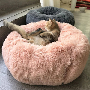 Round Plush Cat Bed