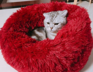 Round Plush Cat Bed