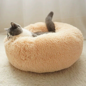 Round Plush Cat Bed